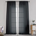 Black Sheer Curtains 120 Inches Long (Black / 42"W x 120"L (Pack of 2))