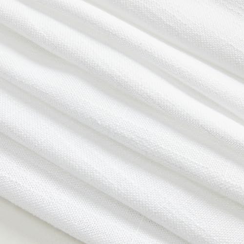 White Curtains 84 Inch Length 2 Panels Set (50"W x 84"L (Pack of 2) / White)