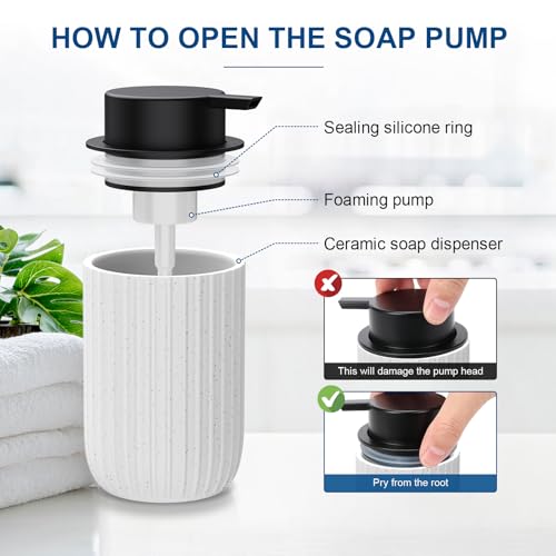 Ceramic Foaming Soap Dispenser (White-1pack)