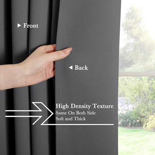 Rod Pocket and Back Tab Blackout Curtains (Grey / 70"W x 63"L (Pack of 2))