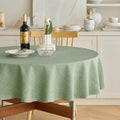 Faux Linen Round Tablecloths 60 inch (Sage Green / 60" (Round))