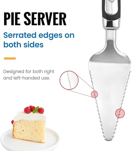 Pie Server Spatula and Cake Cutter Slicer (10 inches / Black)