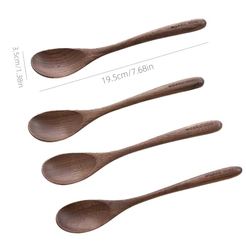 Black Walnut Wooden Spoons (4pcs Eating Spoons)
