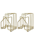 2 Pack Pot Lid Organizer Cutting Board Holder Inside Cabinet 304 Stainless Steel Pot and Pan Organizer Under Cabinet Cookie Sheet Bakeware Serving Tray Cooling Rack Stand Kitchen Countertop Matte Gold (2 Packs Matte Gold)