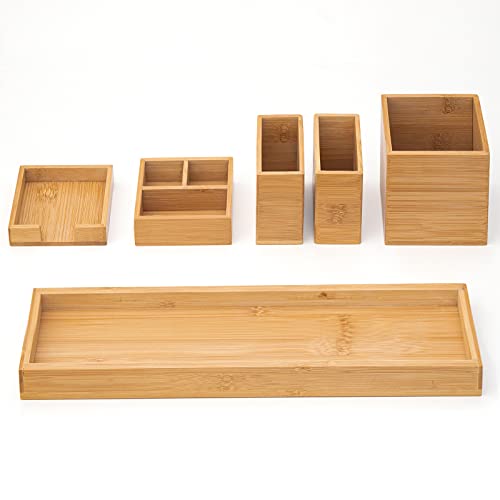 Bamboo Vanity Tray Set (Bamboo)