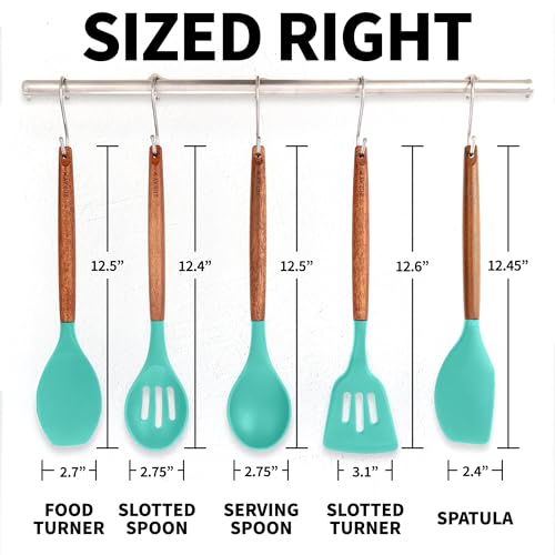 5 Piece Silicone Utensil Set (5-Piece Set / Mint)