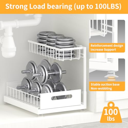 L Shaped Under Sink Organizer (White / 1 Pack)