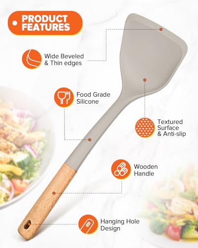 Silicone Cooking Utensils Set (Khaki)