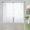 Solid Sheer Rod Pocket Curtain Voile Draperies 2 Panels White Beige Black Grey Coffee 38 Inch Width 54 Inch Long 1 Pair for Kitchen Bedroom Children Living Room Yard (White / 38"W x 54"L (Pack of 2))