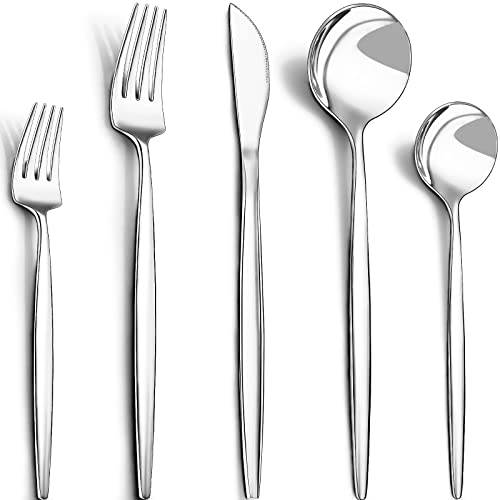 40 Piece Silverware Set for 8 (Silver)