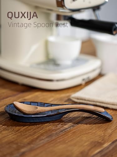 Ceramic Spoon Rest (Vintage Blue)