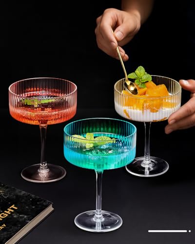 4 Pcs Coupe Glasses (Classic Black)