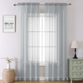 Light Grey Sheer Curtains 90 Inches Long 2 Panels (Light Grey / 42"W x 90"L (Pack of 2))