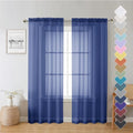 Royal Blue Sheer Curtains 72 Inches Long 2 Panels (Royal Blue / 42"W x 72"L (Pack of 2))