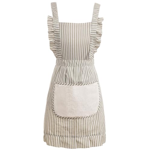 Cute Cotton Apron for Women (Medium / Grey)