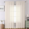 Cream Sheer Curtains 96 Inches Long (Cream / 42"W x 96"L (Pack of 2))