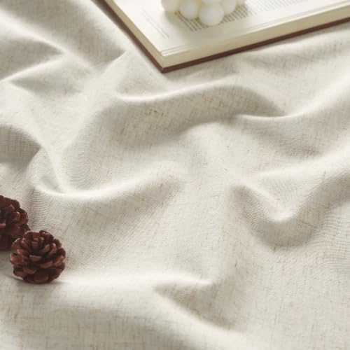 Cream Linen Blackout Curtains 78 Inches Long for Living Room (Cream / 52"W x 78"L (Pack of 2))