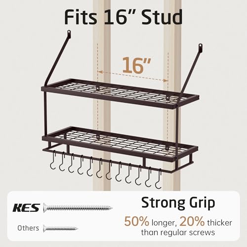 30 Inch Oiled Bronze Pot Rack Wall Mounted (Oiled Bronze)