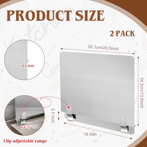 2 Pack Deep Fryer Splash Guard Silver 20 (Silver / 20-1/2" W X 13.5" H)