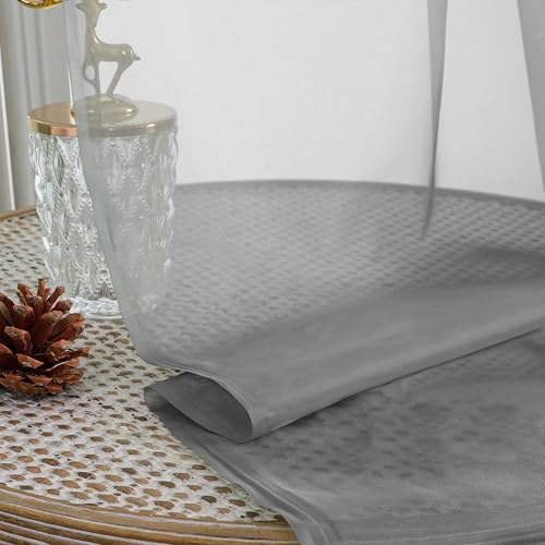 Grey Sheer Curtains 84 Inch Long 2 Panels for Living Room 59" Wide (Grey / 59"W x 84"L (Pack of 2))