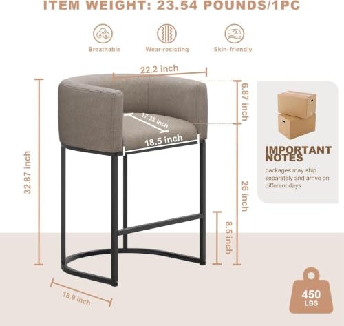 26" H Counter Height Bar Stools Set of 3 (Sand / Set of 3)
