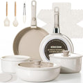 Nonstick Pots and Pans Set (Beige Taupe / 20 Pack)