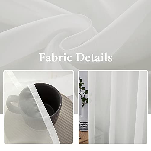 2 Panels Sheer Curtains for Living Room 54 X 120 Inches Ivory (Ivory / 54"W x 120"L (Pack of 2))