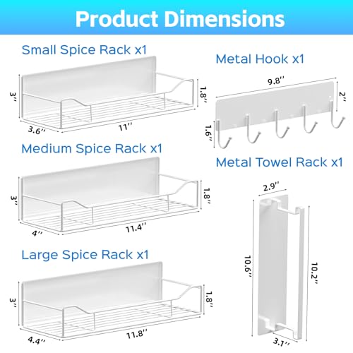 Magnetic Spice Rack for Refrigerator (White)