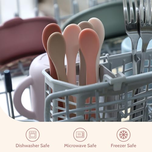 Silicone Baby Feeding Spoons (Pink)