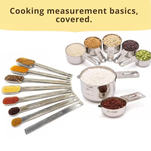 Measuring Cups and Spoons Set of 15 (15 Piece Set)