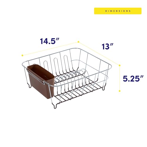 Dish Drying Rack & Cutlery Holder 2 Piece Set (Bronze)