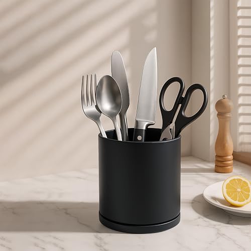 360° Rotating Kitchen Utensil Holder (Black / 5")