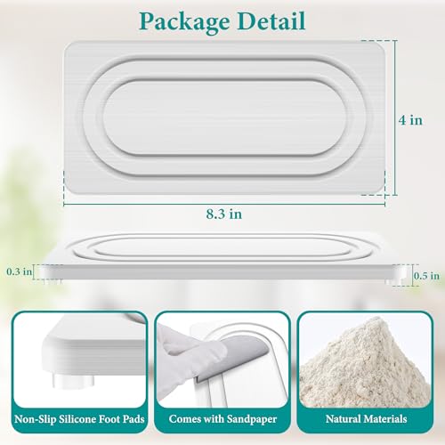 Water Absorbing Stone Tray (8.3" X 4"-white-b)