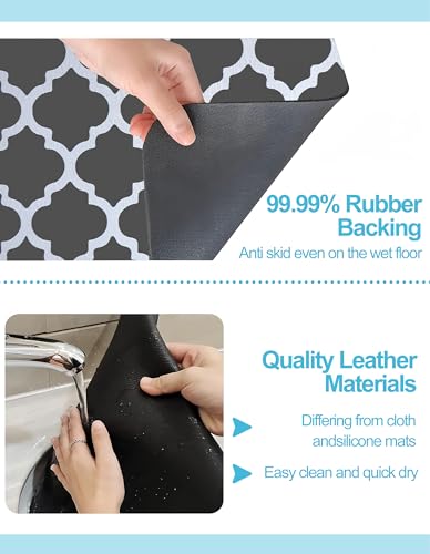 Dish Drying Mat for Kitchen Counter (Grey Trellis / 16" x 24")