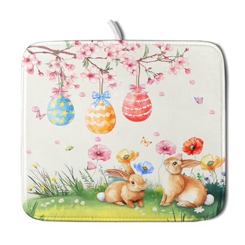 Easter Bunny Dish Drying Mat (18" x 16")