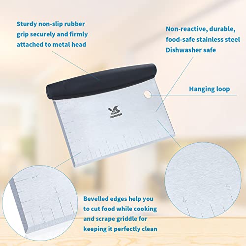 Dough Scraper Baking Pastry Cutter Good Grip Pastry Scraper Chopper Stainless Steel Dough Cutter (13 CM Dough Scraper)