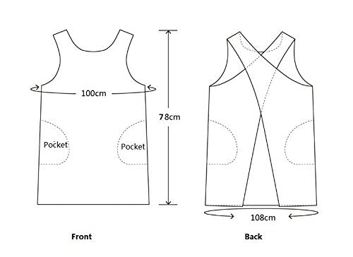 Soft Cotton Linen Apron Solid Color Halter Cross Bandage Aprons Japanese Style X Shape Double Pockets Kitchen Cooking Clothes Gift for Women Chef Housewarming (Beige)