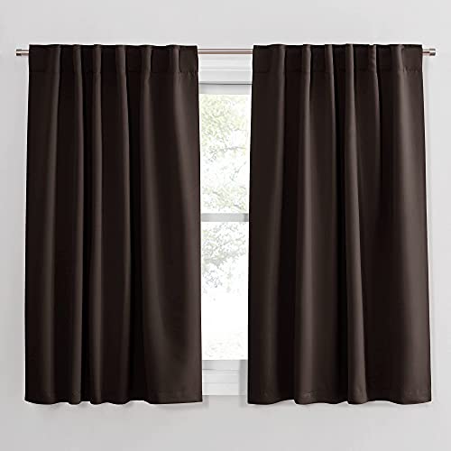Blackout Curtains Draperies (Brown / 52"W x 45"L (Pack of 2))