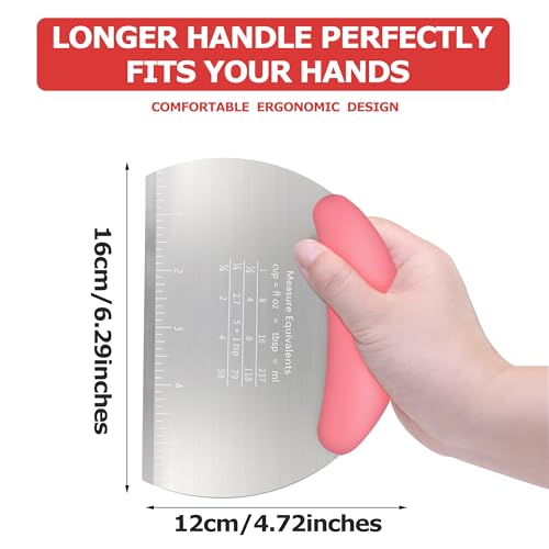 Pastry Cutter Dough Scraper Dough Cutter Scraper Tool Kitchen Pastry Blender (Pink-)