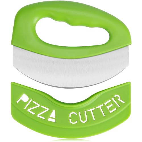 Pizza Cutter with Blade Cover Stainless Steel Upgrade Sharper Blade Green 2 (Green)