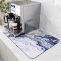Dish Drying Mat for Kitchen Counter (Marble Blue / 12"x19")