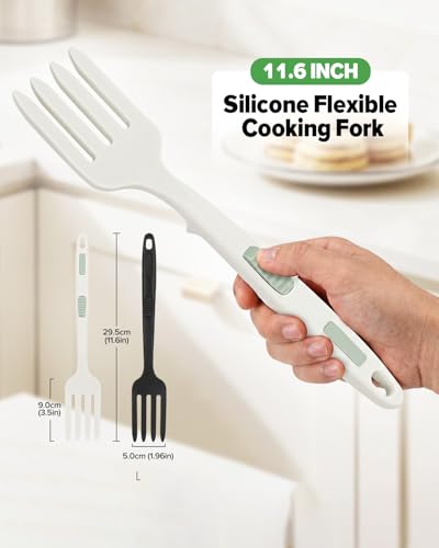 Large Silicone Flexible Cooking Fork (BW)