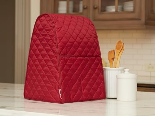 Keepsakes Mixer Cover Dust Protection (Red Quilted Polyester / 12W x 12D x 17H)