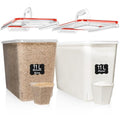 2 PC (11L | 372 oz) Flour Sugar Storage Containers with Easy Carry Handle - Plastic Extra Large Food Storage Containers with Lids for Rice Cereal, BPA Free & Airtight Kitchen Pantry Organization (Red)