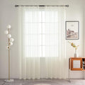 Sheer Voile Curtains for Living Room 72 Inch Long 2 Panels (Ivory / 38"W x 72"L (Pack of 2))