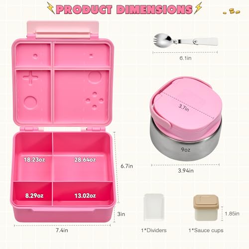 Game Bento Box for Kids (Pink)