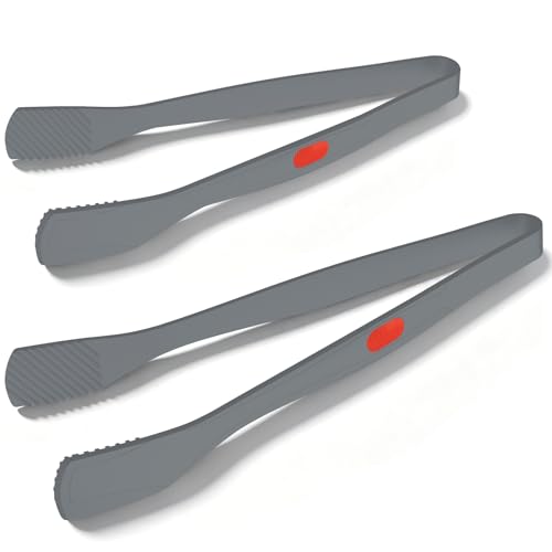 Silicone Kitchen Tongs for Cooking (Gray)
