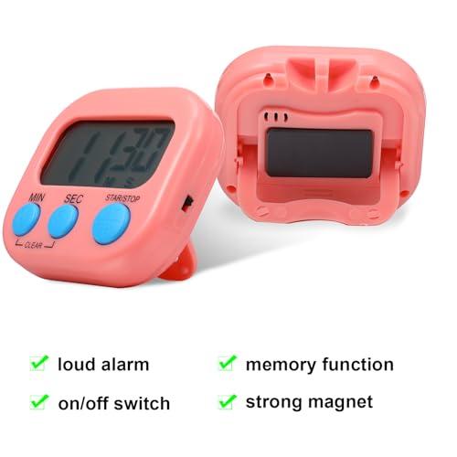 50 Pcs Multi func Electronic Kitchen Classroom Timer (10 Color)