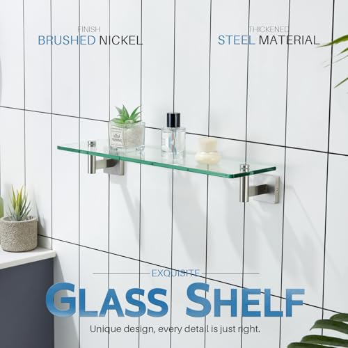 Floating Shelf Bathroom Wall Mount Shelves 20 (Brushed Nickel / 20-Inch)