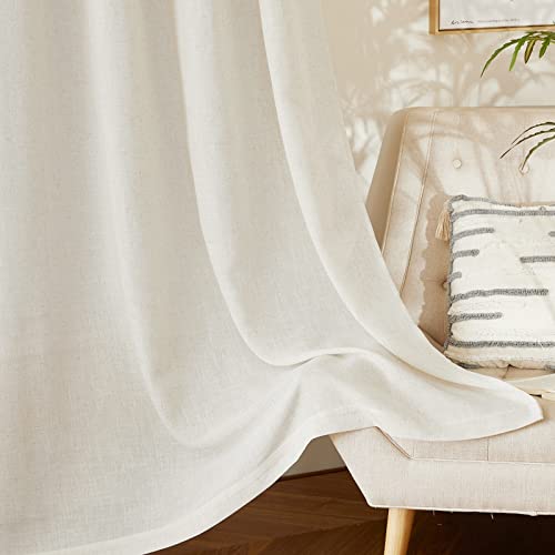 Natural Linen Burlap Curtains 135 inches Long (52"W x 135"L (Pack of 2) / Linen)